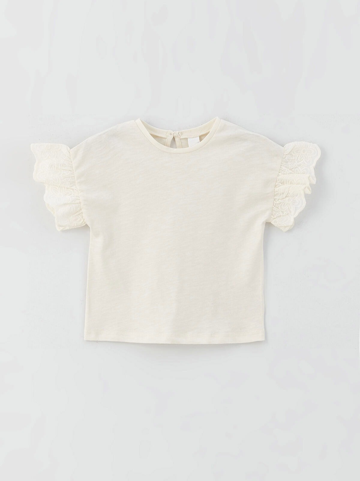 kız bebek kolu fırfırlı t-shirt