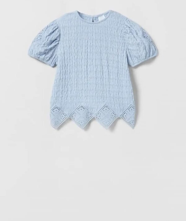 Kız Çocuk Etek Ucu Üçgen Detaylı T-Shirt