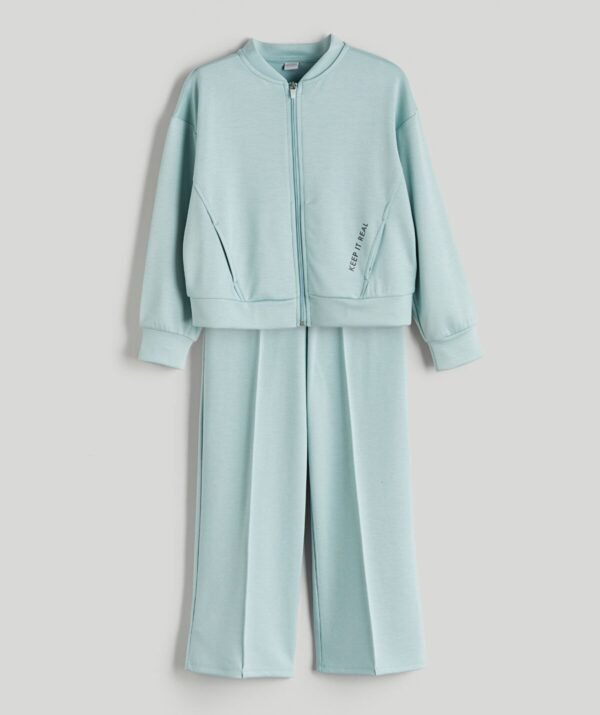 Kız Çocuk Dik Yaka Hırka Eşofman Takım