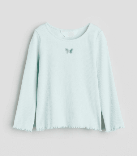 Kız Çocuk Kelebekli Fitilli T-Shirt