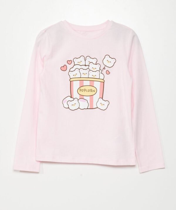 Kız Çocuk Popcorn Baskılı T-Shirt