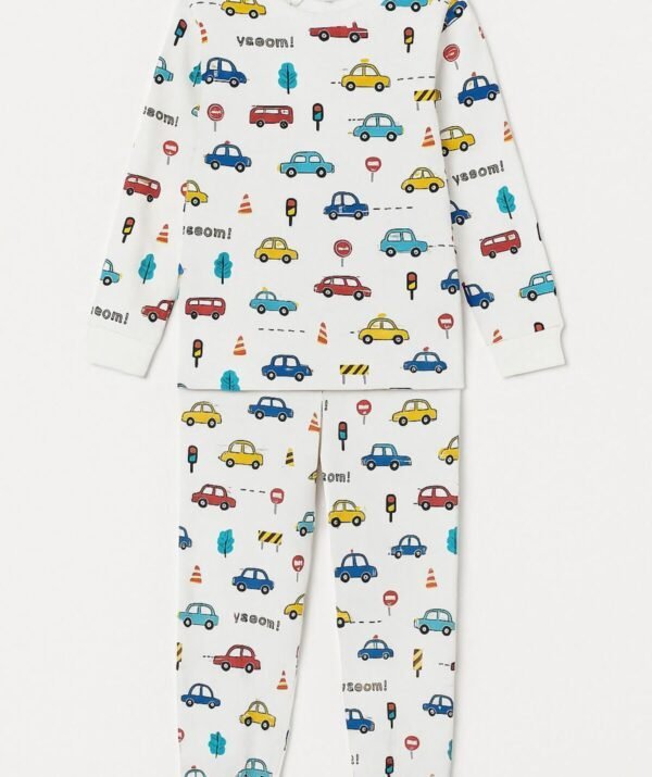 Erkek Çocuk Araba Desenli Pijama Takımı