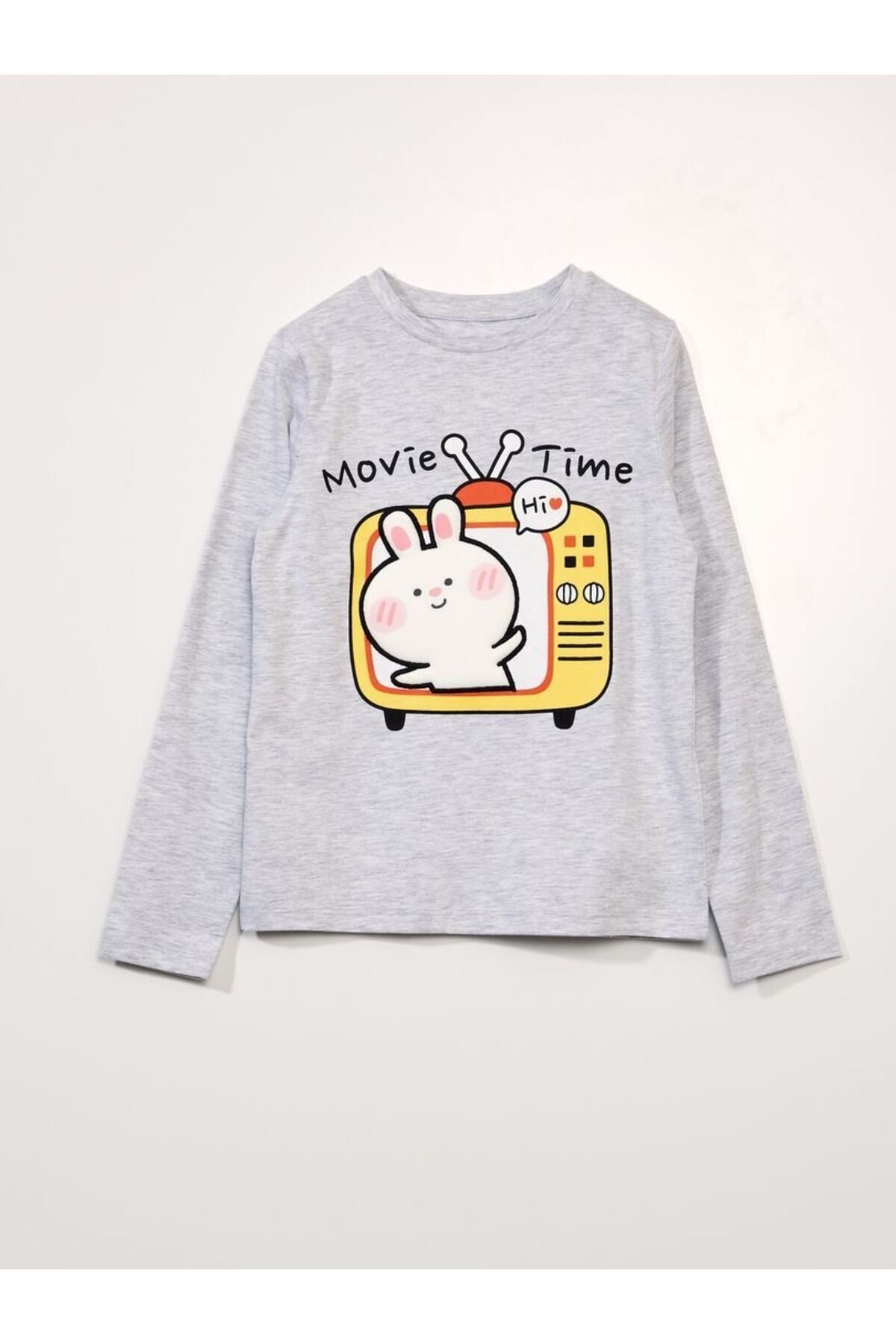 Kız Çocuk Movie Time Baskılı T-Shirt Kız Çocuk Movie Time Baskılı T-Shirt