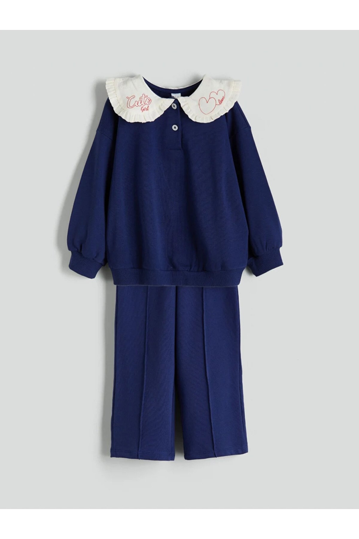 Kız Bebek Bebe Yaka Eşofman Takımı