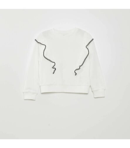 Kız Çocuk Fırfırlı Sweatshirt