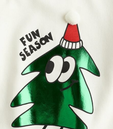 Unisex Çocuk Yılbaşı Temalı Baskılı Sweatshirt