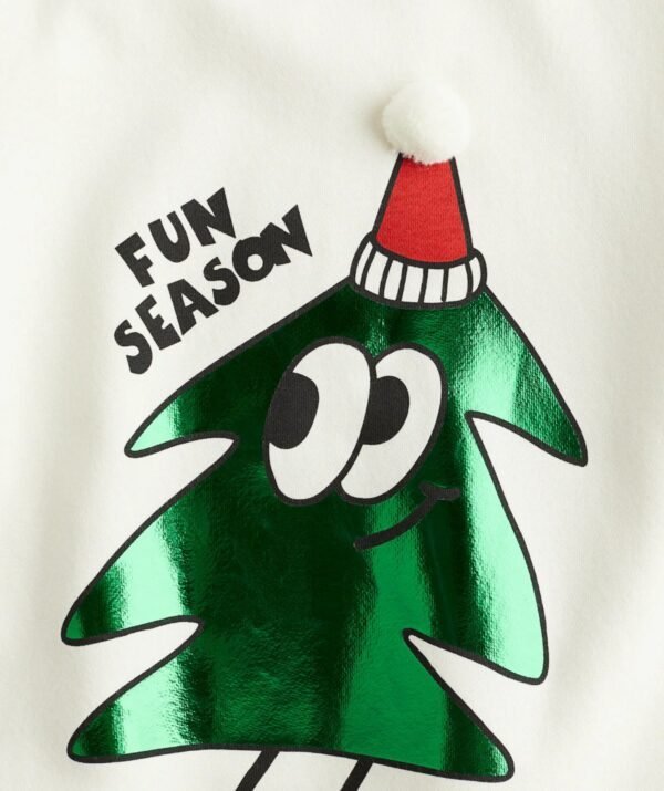 Unisex Çocuk Yılbaşı Temalı Baskılı Sweatshirt