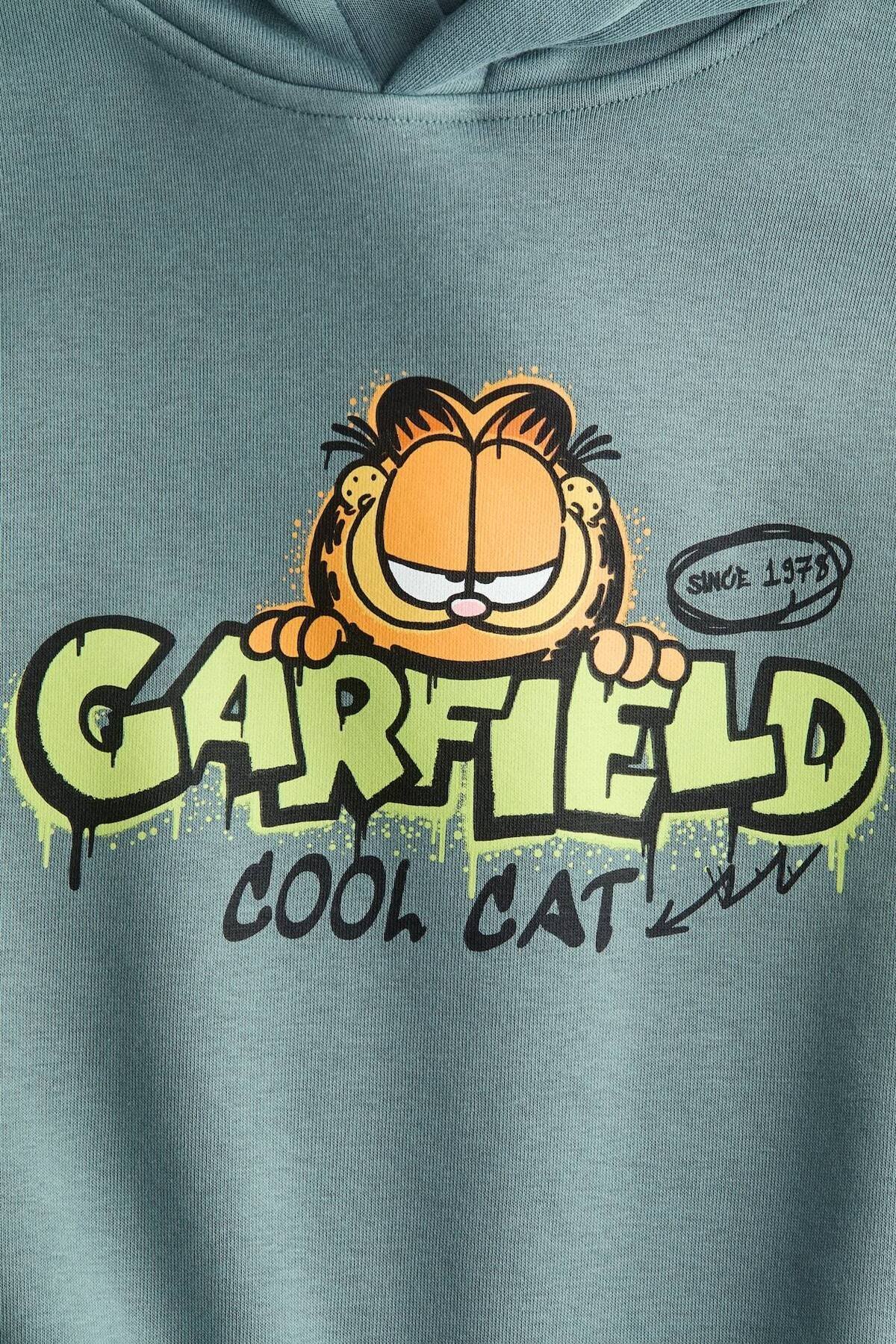 Unisex Çocuk Sırtı Baskı Detaylı Kapüşonlu Sweatshirt