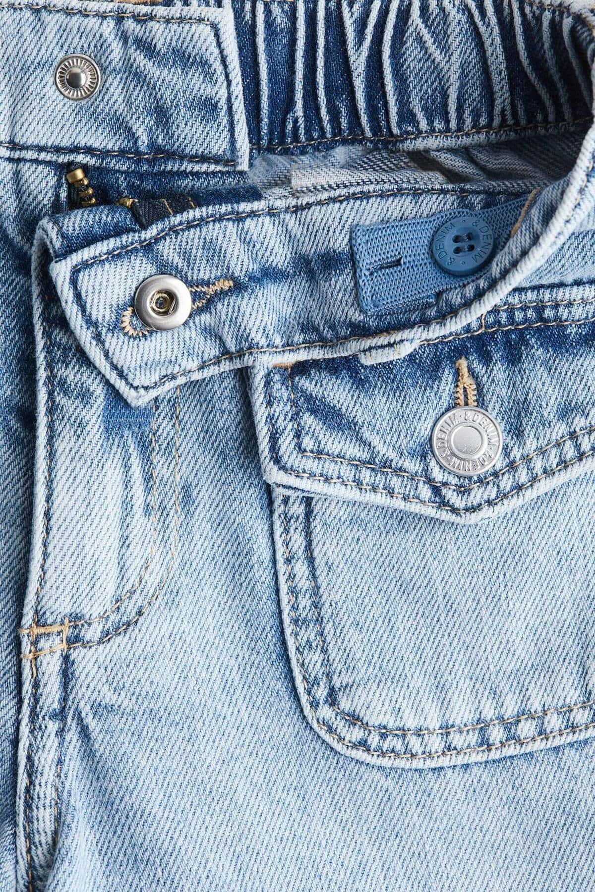 Kız Çocuk Loose Fit Wide Leg Denim Pantolon