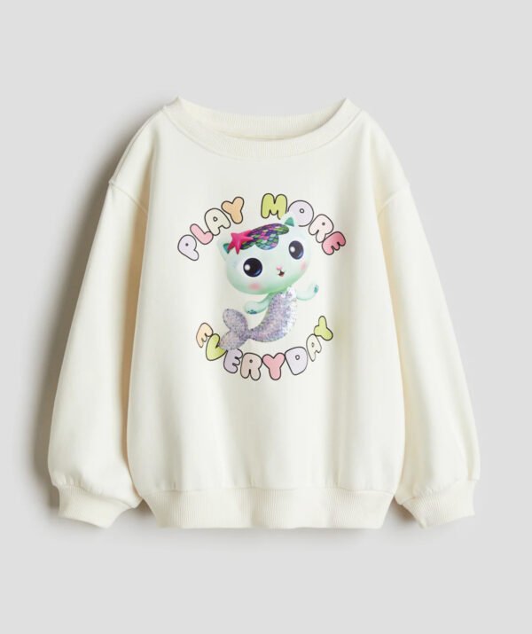 Kız Çocuk Baskılı Sweatshirt