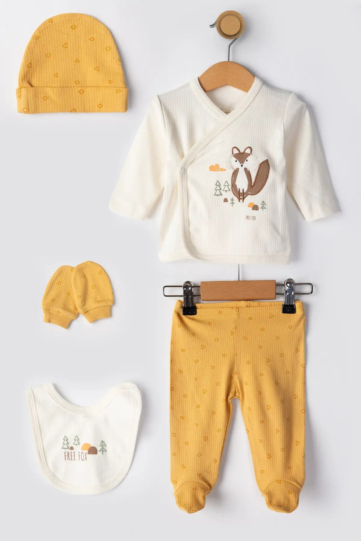 Erkek Bebek Hastane Çıkışı Set Erkek Bebek Hastane Çıkışı Set - 5li Yenidoğan - Görsel 1