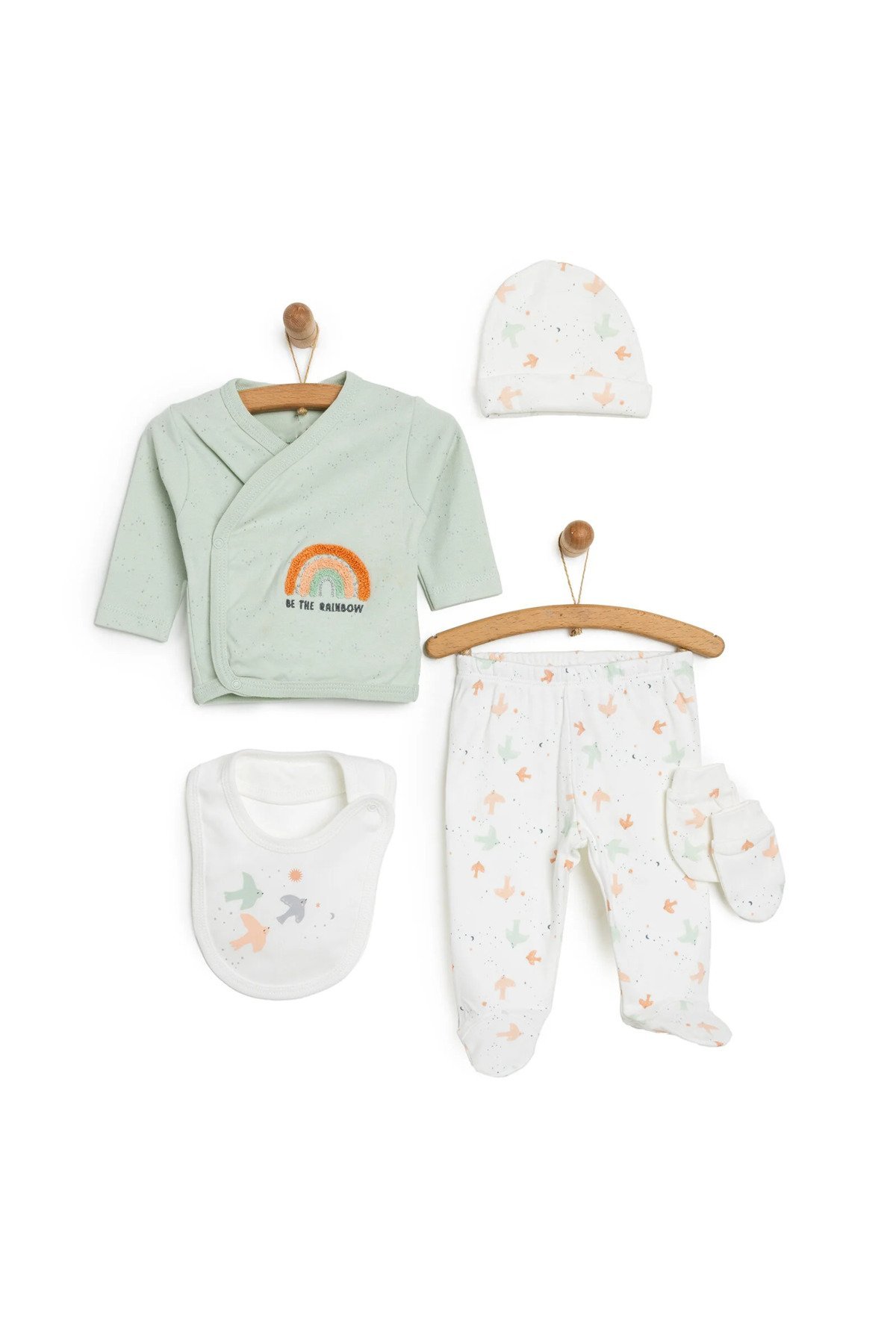 Kız Bebek Hastane Çıkışı Set Yeşil Yenidoğan