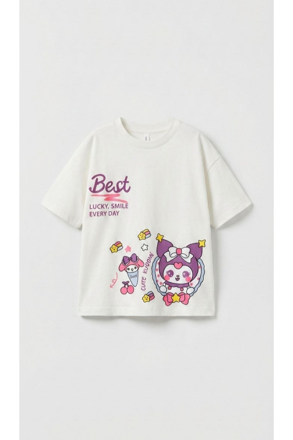 Kız Çocuk Baskılı T-Shirt Cute Kuromi