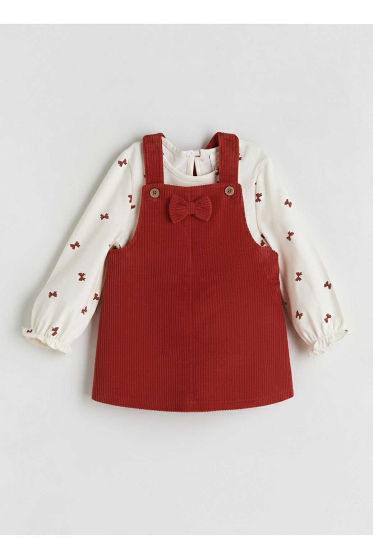 Kız Bebek Jile T-Shirt Takım Kırmızı