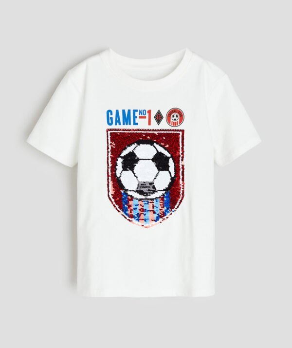 erkek çocuk pullu t-shirt beyaz ZEYDER2018