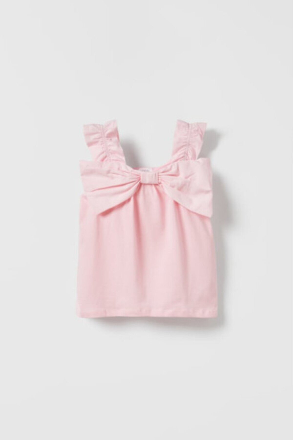 Kız Çocuk Fiyonklu Askılı T-Shirt