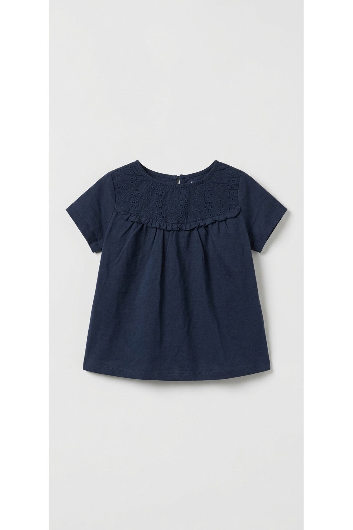 kız çocuk fistolu t-shirt lacivert 3-12 yaş