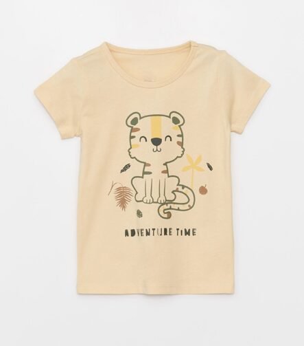 erkek bebek baskılı t-shirt bej ZEYDER2112