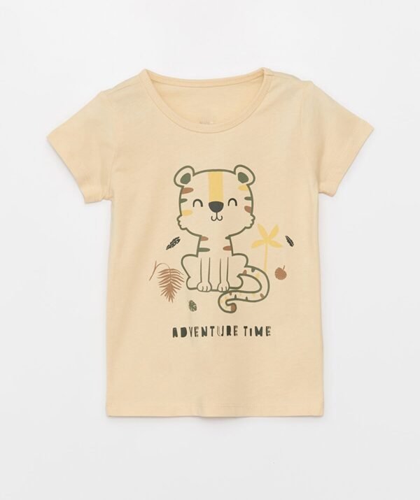 erkek bebek baskılı t-shirt bej ZEYDER2112