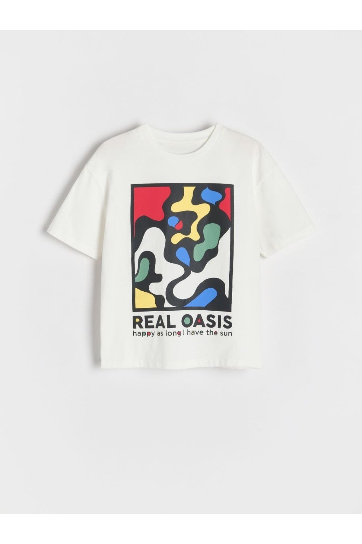 unisex çocuk baskılı oversize t-shirt beyaz zeyder2126