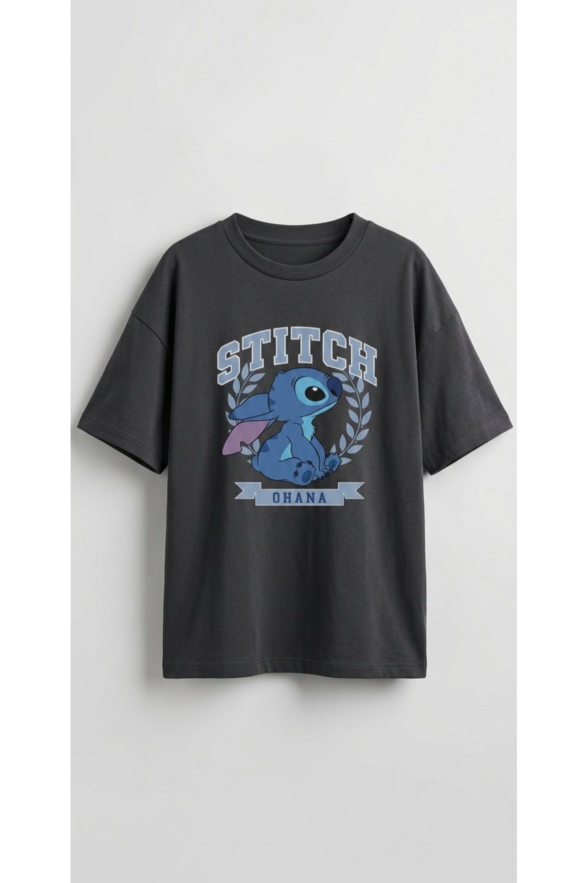 kız çocuk stitch baskılı t-shirt antrasit 6-14 yaş zeyder2156 kız çocuk stitch baskılı t-shirt antrasit 6-14 yaş