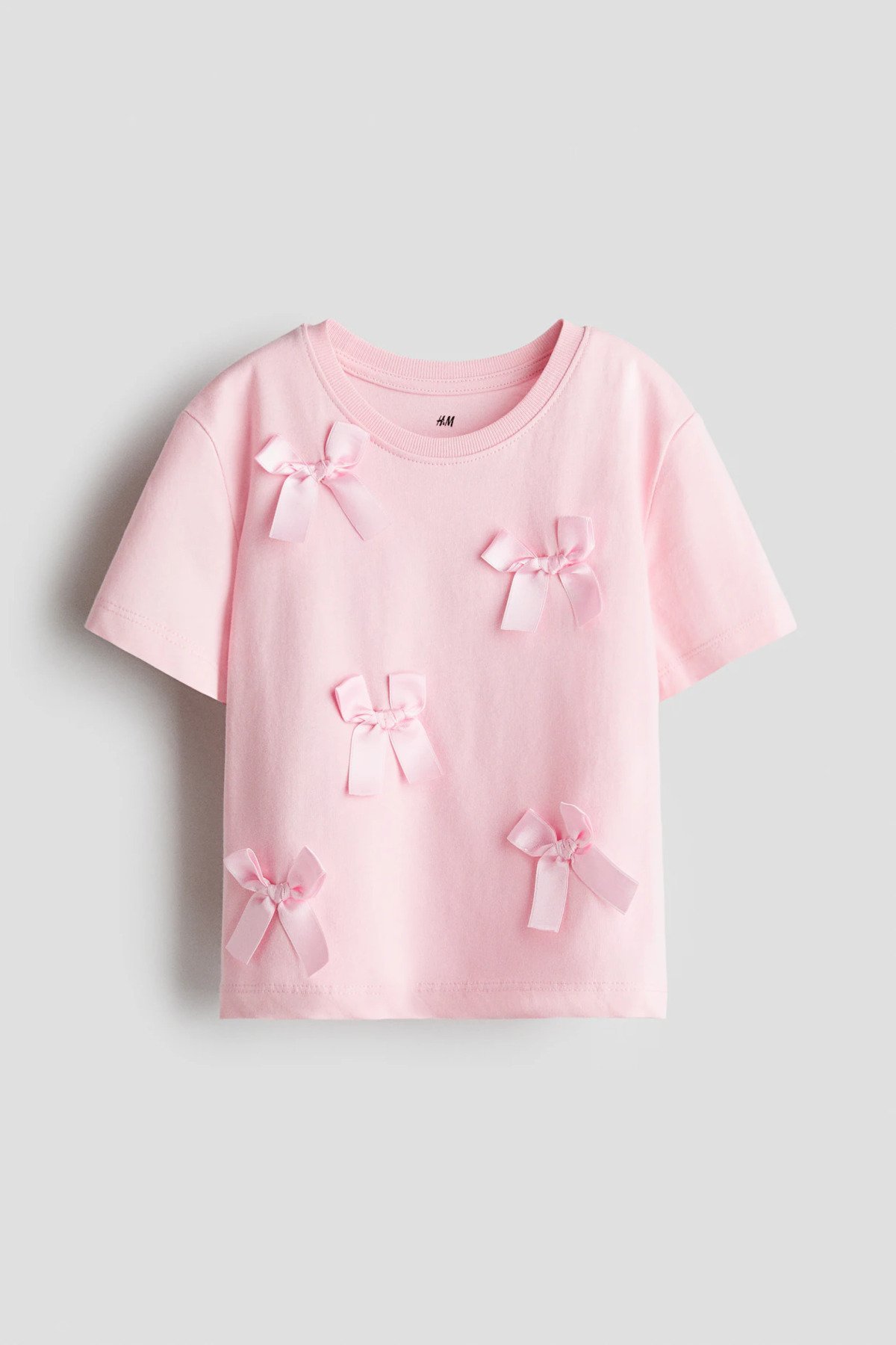 kız çocuk fiyonk detaylı t-shirt pembe zeyder2133
