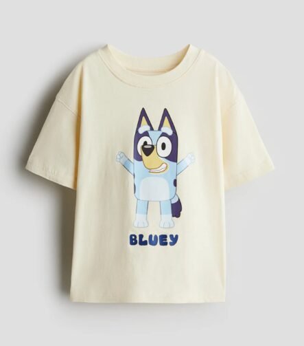 erkek cocuk tisort bluey baskili krem erkek cocuk t-shirt
