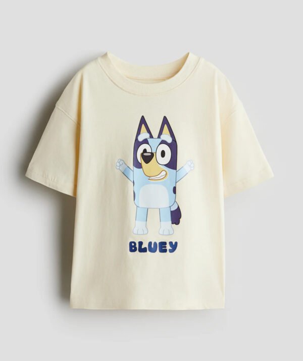 erkek cocuk tisort bluey baskili krem erkek cocuk t-shirt