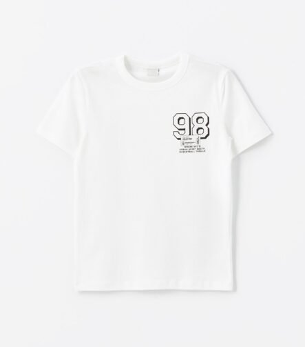 erkek çocuk baskılı t-shirt beyaz ZEYDER2170